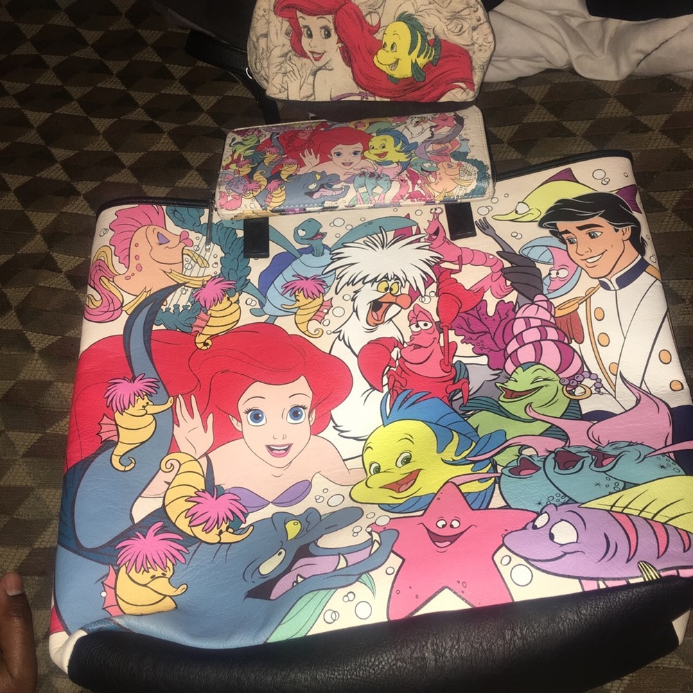 Little mermaid loungefly tote and wallet